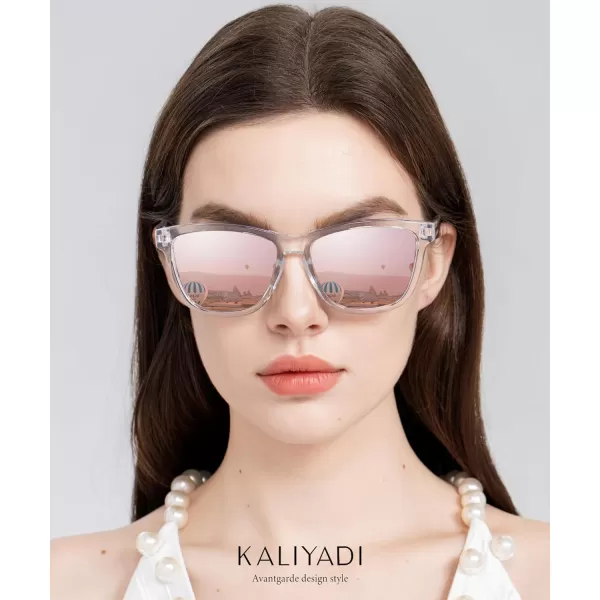 KALIYADI WomensSunglasses Polarized SunglassesWomens Trendy Retro Sun Glasses with UV Protection for Travel DrivingA04gradient BrownGradient BrownPink