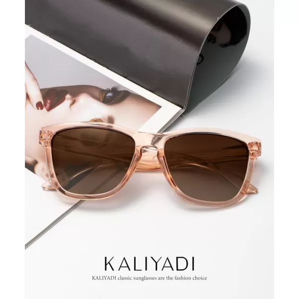 KALIYADI WomensSunglasses Polarized SunglassesWomens Trendy Retro Sun Glasses with UV Protection for Travel DrivingA04gradient BrownGradient BrownPink