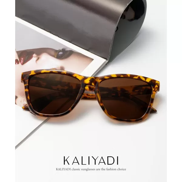 KALIYADI WomensSunglasses Polarized SunglassesWomens Trendy Retro Sun Glasses with UV Protection for Travel DrivingA09blackBrownGradient Brown