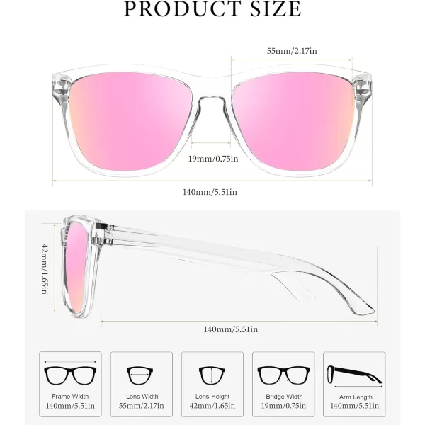 KALIYADI WomensSunglasses Polarized SunglassesWomens Trendy Retro Sun Glasses with UV Protection for Travel DrivingA11greenIce BlueDark Pink