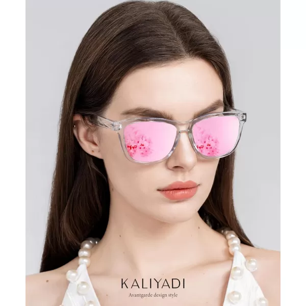 KALIYADI WomensSunglasses Polarized SunglassesWomens Trendy Retro Sun Glasses with UV Protection for Travel DrivingA11greenIce BlueDark Pink
