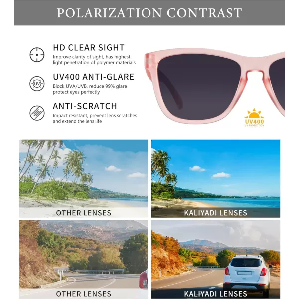 KALIYADI WomensSunglasses Polarized SunglassesWomens Trendy Retro Sun Glasses with UV Protection for Travel DrivingA12blackGradient BlackPurple Pink