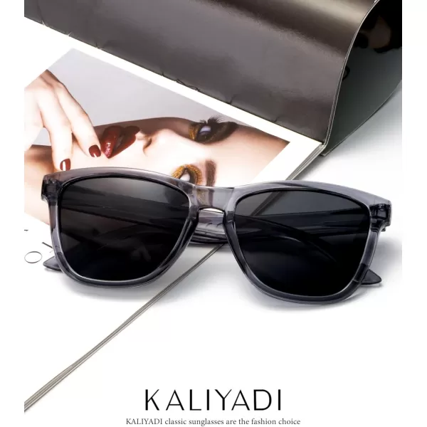 KALIYADI WomensSunglasses Polarized SunglassesWomens Trendy Retro Sun Glasses with UV Protection for Travel DrivingA12blackGradient BlackPurple Pink