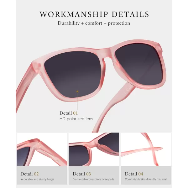 KALIYADI WomensSunglasses Polarized SunglassesWomens Trendy Retro Sun Glasses with UV Protection for Travel DrivingA12blackGradient BlackPurple Pink
