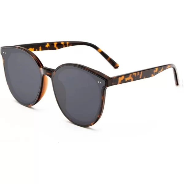 KALIYADI Classic Sunglasses for Women Retro Trendy Oversized Sun Glasses UV ProtectionA2 Leopardround