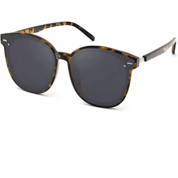 KALIYADI Classic Sunglasses for Women Retro Trendy Oversized Sun Glasses UV ProtectionD2 Leopardsquare