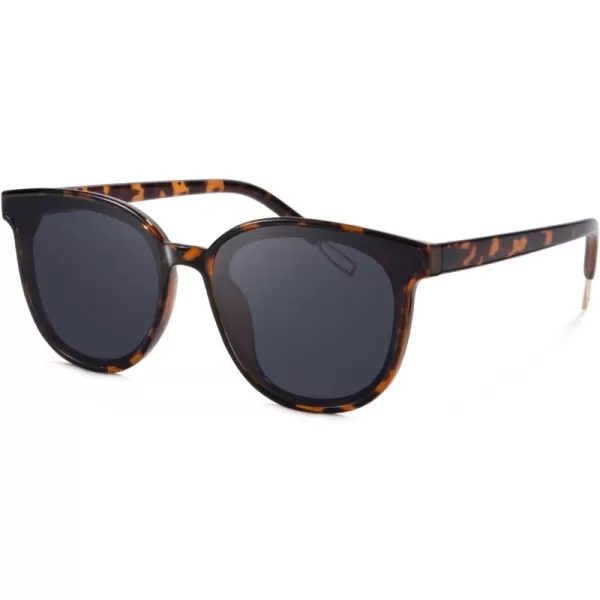 KALIYADI Classic Sunglasses for Women Retro Trendy Oversized Sun Glasses UV ProtectionE2 Tortoise Frame Grey Lens