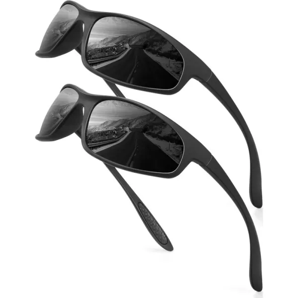 KALIYADI MensSunglasses Polarized SunglassesMen Sports Sport Sun Glasses for Running Cycling Fishing with UV ProtectionA01blackBlack