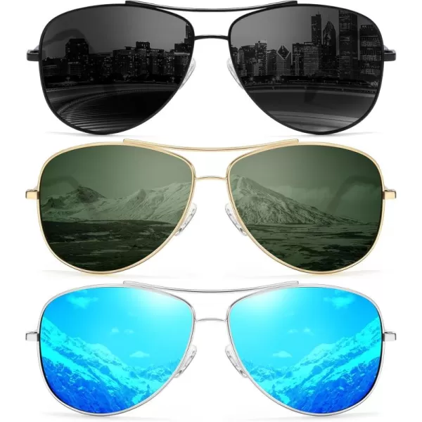 KALIYADI Polarized AviatorSunglassesforMen Women MensSunglasses Lightweight Polit Sun Glasses Upgraded UV400 for DrivingA5blackG15Ice Blue