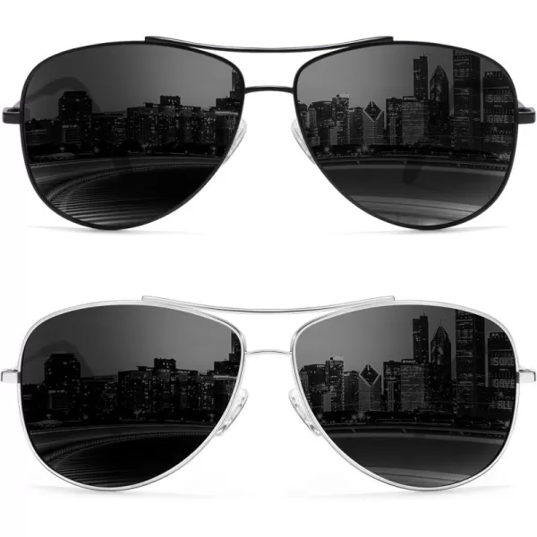 KALIYADI Polarized AviatorSunglassesforMen Women MensSunglasses Lightweight Polit Sun Glasses Upgraded UV400 for DrivingB5black BlackSilver Black