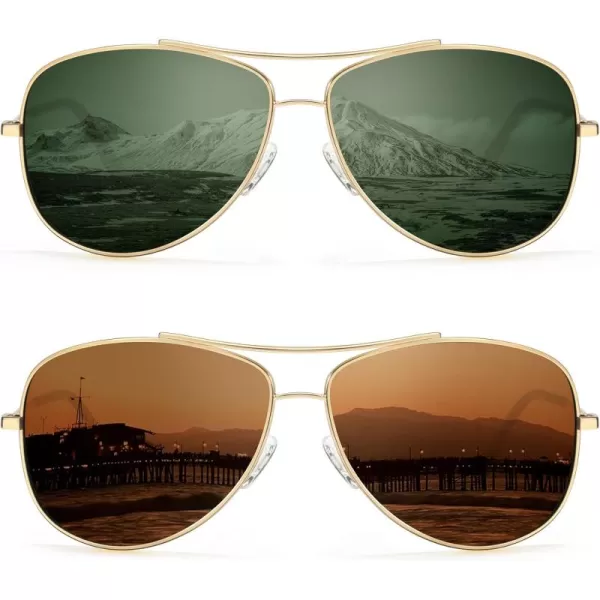 KALIYADI Polarized AviatorSunglassesforMen Women MensSunglasses Lightweight Polit Sun Glasses Upgraded UV400 for DrivingB7brownG15