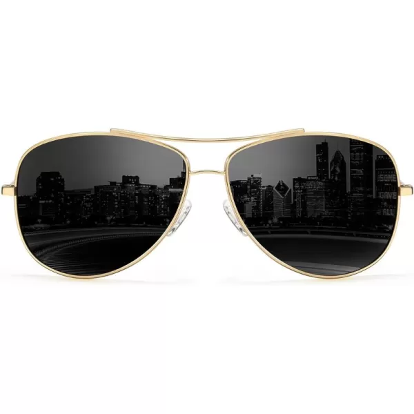 KALIYADI Polarized AviatorSunglassesforMen Women MensSunglasses Lightweight Polit Sun Glasses Upgraded UV400 for DrivingC08goldBlack