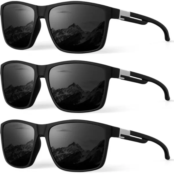 KALIYADI Polarized Sunglasses Men MensSunglasses Unisex Polarized Sun Glasses Lightweight Driving Fishing UV ProtectionA01matte BlackBlackBlack