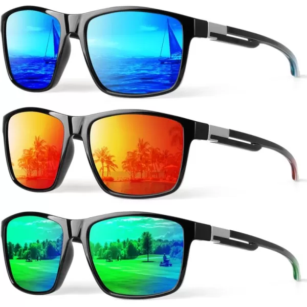 KALIYADI Polarized Sunglasses Men MensSunglasses Unisex Polarized Sun Glasses Lightweight Driving Fishing UV ProtectionA04glossy GreenIce BlueRed