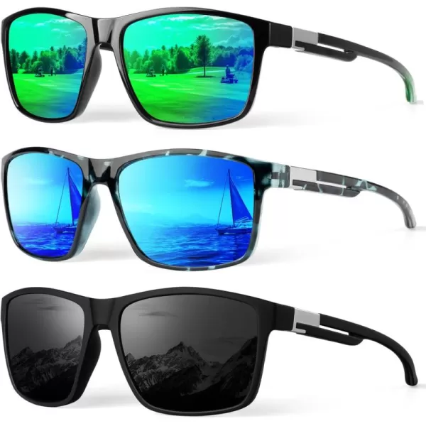 KALIYADI Polarized Sunglasses Men MensSunglasses Unisex Polarized Sun Glasses Lightweight Driving Fishing UV ProtectionA07matte BlackGlossy GreenGlossy Blue Leopard