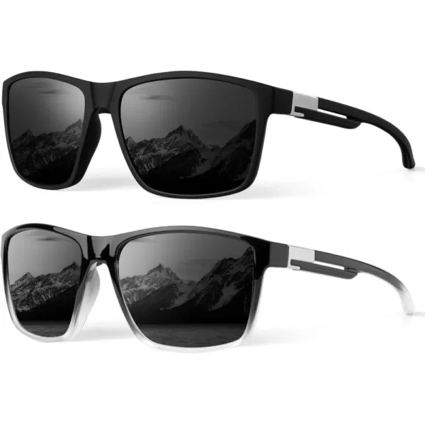 KALIYADI Polarized Sunglasses Men MensSunglasses Unisex Polarized Sun Glasses Lightweight Driving Fishing UV ProtectionB02matte BlackGlossy Black