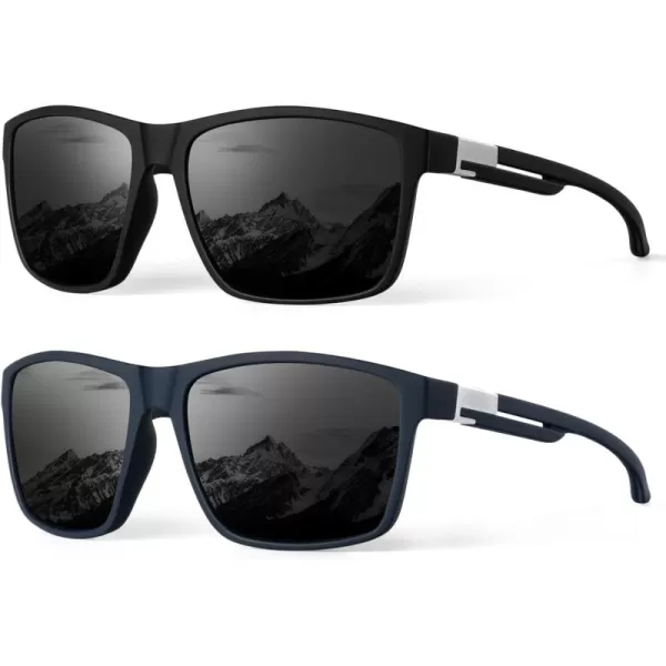 KALIYADI Polarized Sunglasses Men MensSunglasses Unisex Polarized Sun Glasses Lightweight Driving Fishing UV ProtectionB04matte BlackDark Blue