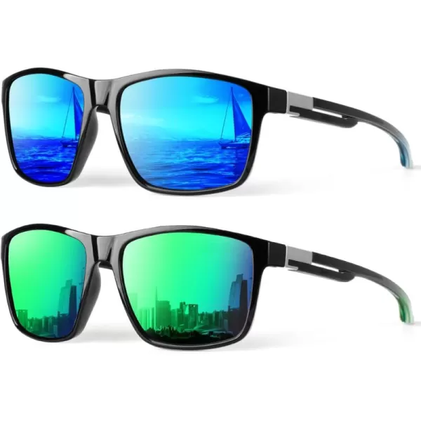 KALIYADI Polarized Sunglasses Men MensSunglasses Unisex Polarized Sun Glasses Lightweight Driving Fishing UV ProtectionB06glossy Ice BlueGreen