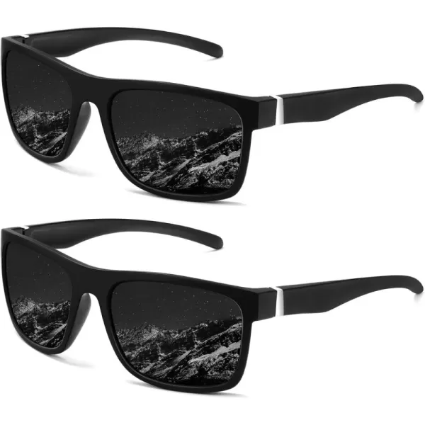 KALIYADI Sunglasses Men MensSunglasses PolarizedSunglassesMen Polarized Sun Glasses With UV400 Protection for DrivingA01blackBlack