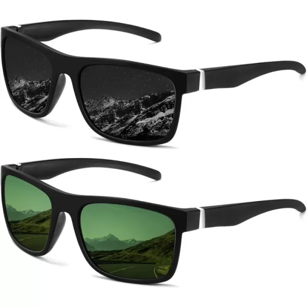 KALIYADI Sunglasses Men MensSunglasses PolarizedSunglassesMen Polarized Sun Glasses With UV400 Protection for DrivingA02blackG15