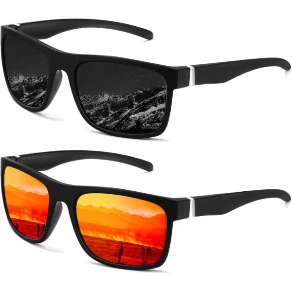 KALIYADI Sunglasses Men MensSunglasses PolarizedSunglassesMen Polarized Sun Glasses With UV400 Protection for DrivingA06blackRed