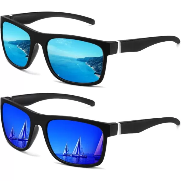 KALIYADI Sunglasses Men MensSunglasses PolarizedSunglassesMen Polarized Sun Glasses With UV400 Protection for DrivingA09ice BlueDark Blue