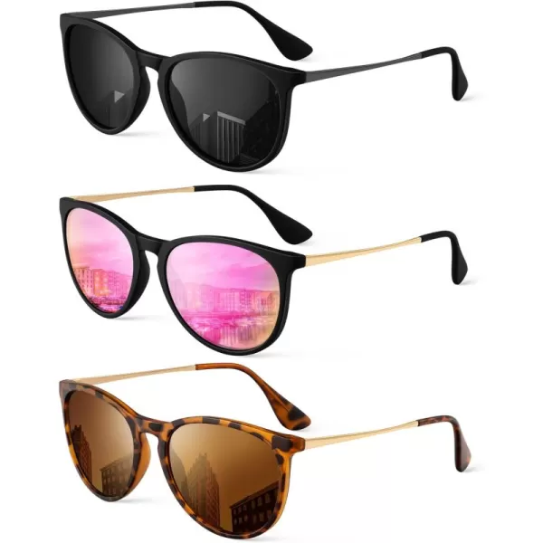 KALIYADI Sunglasses Womens Polarized WomensSunglasses Trendy Sun Glasses with UV400 Retro Style for Party Beach Shopping