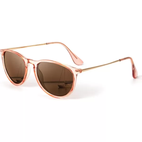 KALIYADI Sunglasses Womens Polarized WomensSunglasses Trendy Sun Glasses with UV400 Retro Style for Party Beach ShoppingA04 Brown