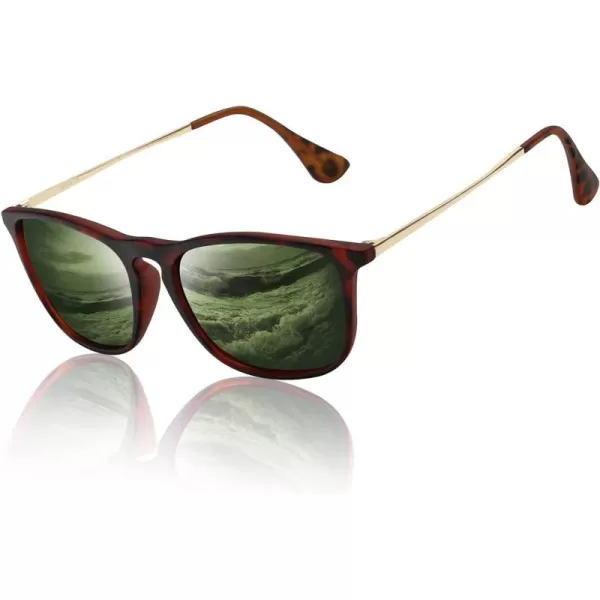 KALIYADI Sunglasses Womens Polarized WomensSunglasses Trendy Sun Glasses with UV400 Retro Style for Party Beach ShoppingA15 Rectangular Leopard Frame Olive Lens