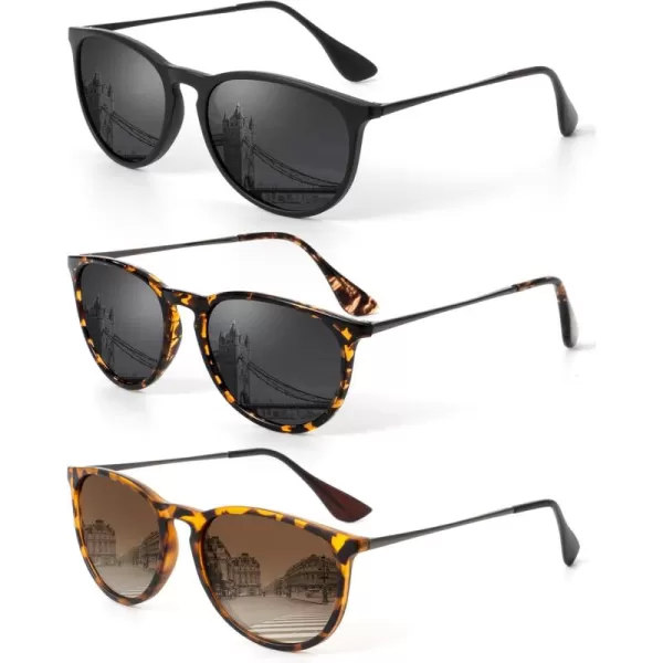 KALIYADI Sunglasses Womens Polarized WomensSunglasses Trendy Sun Glasses with UV400 Retro Style for Party Beach ShoppingC1 BlackGrey  LeopardGradient Brown  Glossy LeopardGrey