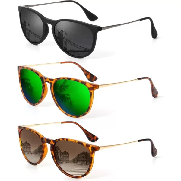 KALIYADI Sunglasses Womens Polarized WomensSunglasses Trendy Sun Glasses with UV400 Retro Style for Party Beach ShoppingC3 BlackGrey  LeopardGreen  LeopardGradient Brown