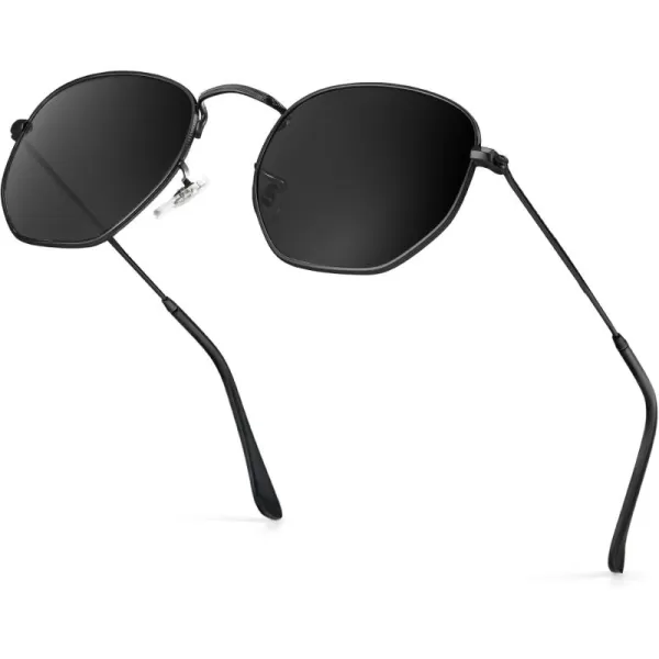 KALIYADI Sunglasses for Women and Men Polarized Square UV Protection Trendy Metal Frame Hexagon SunglassesBb1 BlackGrey Glass Lennon Polarizedhexagonal
