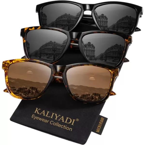KALIYADI WomensSunglasses Polarized SunglassesWomens Trendy Retro Sun Glasses with UV Protection for Travel DrivingA06blackBlackBrown