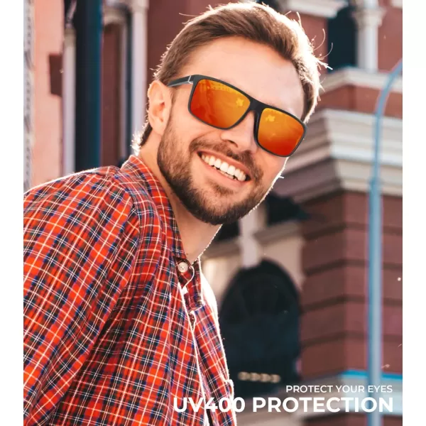 KALIYADI Polarized Sunglasses for Men and Women Mens Sun Glasses with UV Protection for Driving Fishing Golf 3 Packs2 Pack BlackRed