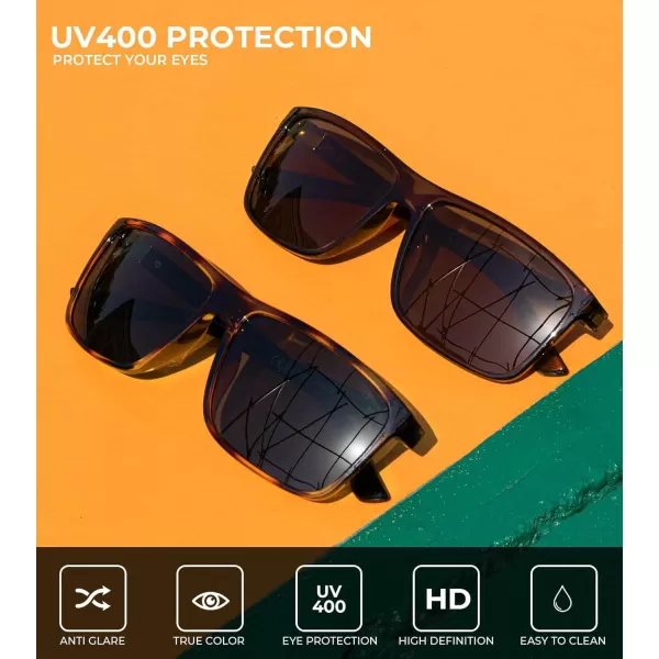 KALIYADI Polarized Sunglasses for Men and Women Mens Sun Glasses with UV Protection for Driving Fishing Golf 3 Packs2 Pack BrownG15