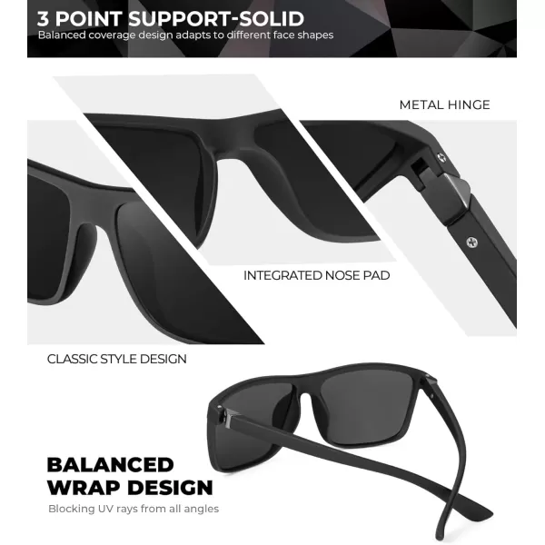 KALIYADI Polarized Sunglasses for Men and Women Mens Sun Glasses with UV Protection for Driving Fishing Golf 3 Packs2 Packs BlackIce Blue