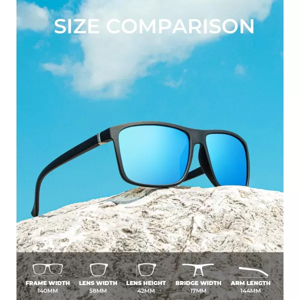 KALIYADI Polarized Sunglasses for Men and Women Mens Sun Glasses with UV Protection for Driving Fishing Golf 3 Packs2 Packs BlackIce Blue