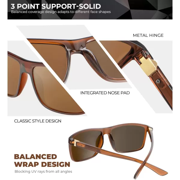 KALIYADI Polarized Sunglasses for Men and Women Mens Sun Glasses with UV Protection for Driving Fishing Golf 3 Packs3 Pack BlackBrownLeopardg15