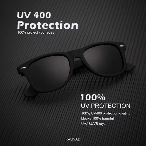 KALIYADI Sunglasses Men Polarized for Mens and Womens Unisex Sun Glasses for Driving UV ProtectionB093 Pack BlackBlueG15
