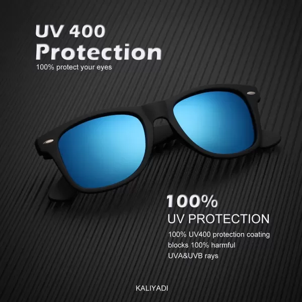 KALIYADI Sunglasses Men Polarized for Mens and Womens Unisex Sun Glasses for Driving UV ProtectionB093 Pack BlackBlueG15