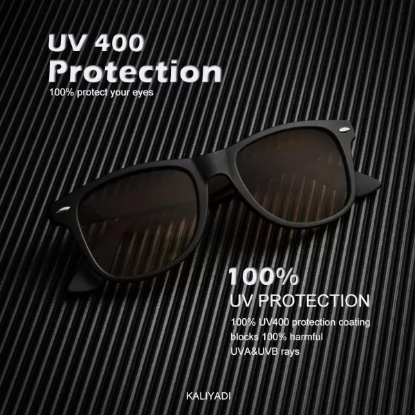KALIYADI Sunglasses Men Polarized for Mens and Womens Unisex Sun Glasses for Driving UV ProtectionB113 Pack BlackG15Gradient Brown