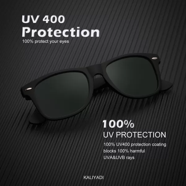 KALIYADI Sunglasses Men Polarized for Mens and Womens Unisex Sun Glasses for Driving UV ProtectionB113 Pack BlackG15Gradient Brown