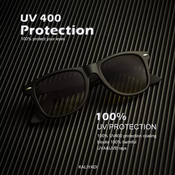 KALIYADI Sunglasses Men Polarized for Mens and Womens Unisex Sun Glasses for Driving UV ProtectionB133 Pack BlackG15Gradient Green