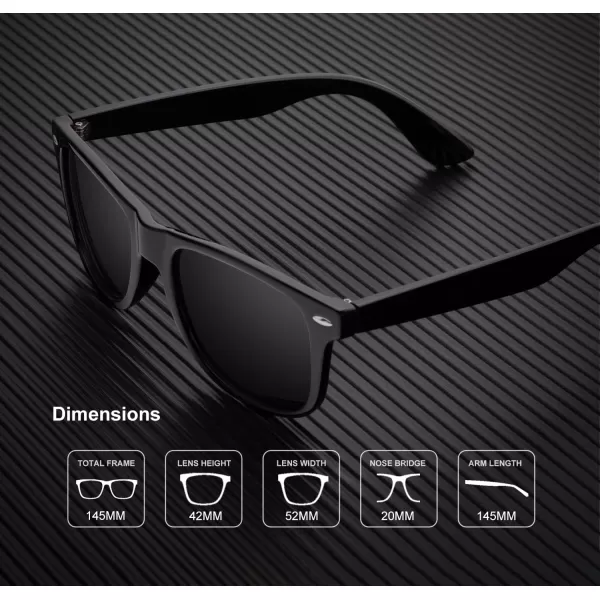 KALIYADI Sunglasses Men Polarized for Mens and Womens Unisex Sun Glasses for Driving UV ProtectionC012 Pack Matte BlackSilver