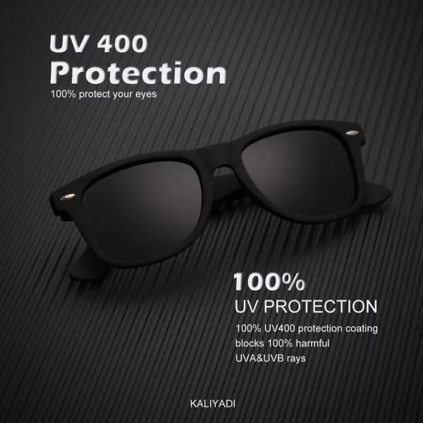 KALIYADI Sunglasses Men Polarized for Mens and Womens Unisex Sun Glasses for Driving UV ProtectionC012 Pack Matte BlackSilver
