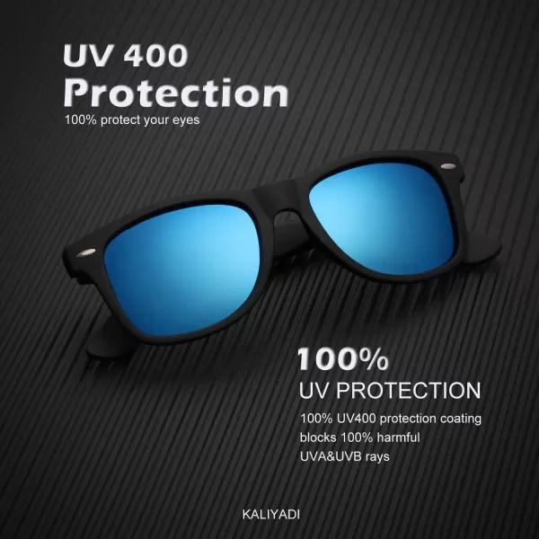 KALIYADI Sunglasses Men Polarized for Mens and Womens Unisex Sun Glasses for Driving UV ProtectionC032 Pack Blue
