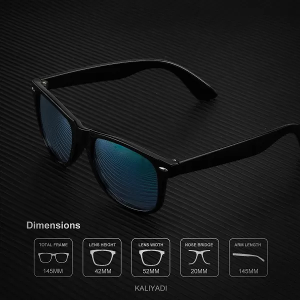 KALIYADI Sunglasses Men Polarized for Mens and Womens Unisex Sun Glasses for Driving UV ProtectionC05 2 Pack Glossy Black Frame Blueorange Lens