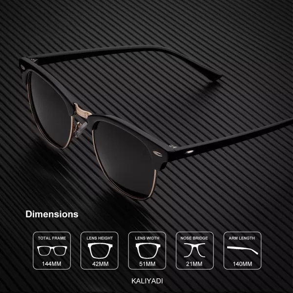 KALIYADI Sunglasses Men Polarized for Mens and Womens Unisex Sun Glasses for Driving UV ProtectionD01 2 Pack Matte Black Frame Black Lens