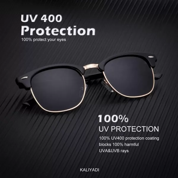 KALIYADI Sunglasses Men Polarized for Mens and Womens Unisex Sun Glasses for Driving UV ProtectionD01 2 Pack Matte Black Frame Black Lens
