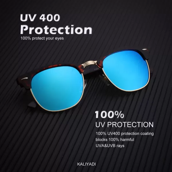 KALIYADI Sunglasses Men Polarized for Mens and Womens Unisex Sun Glasses for Driving UV ProtectionD03 2 Pack BlackBlue